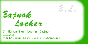 bajnok locher business card